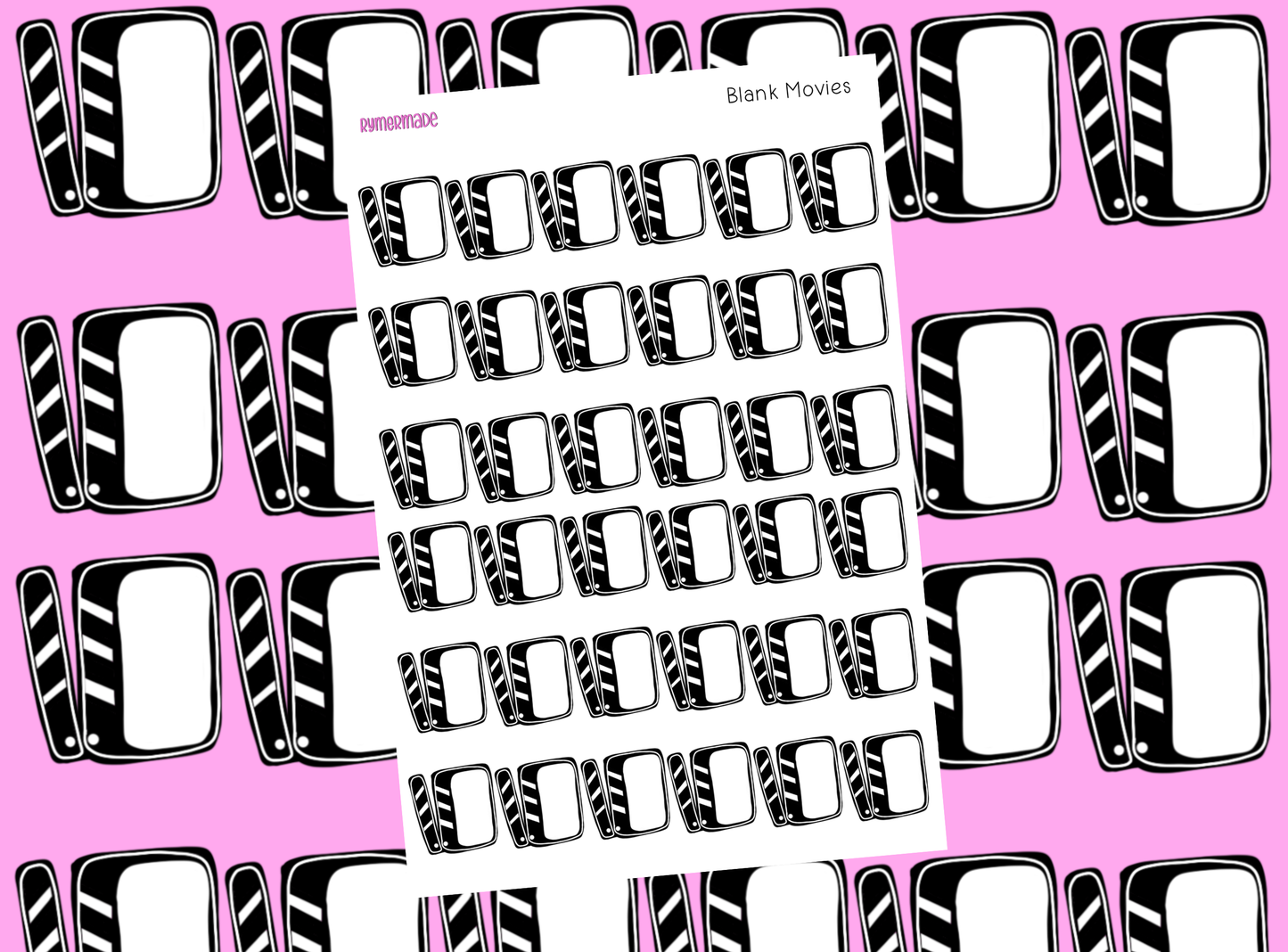 Bullet Journal Sticker | Blank Media Trackers | Books / Music / TV / Movies