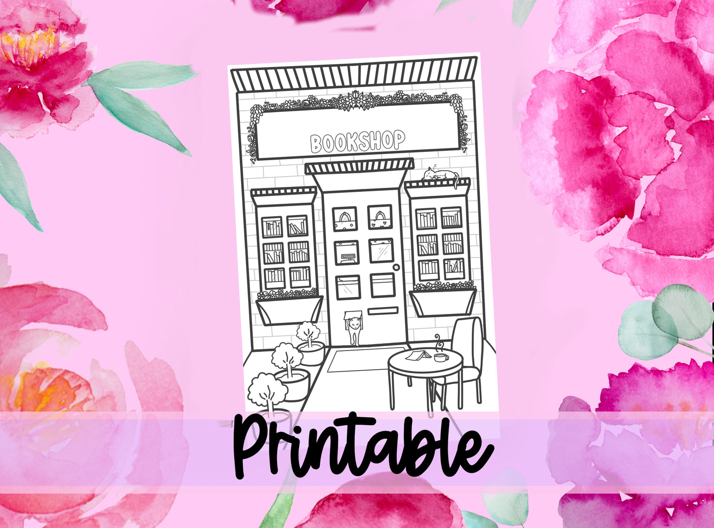 Bookshop | Kindle Inserts | PRINTABLE | Colour In Kindle Inserts