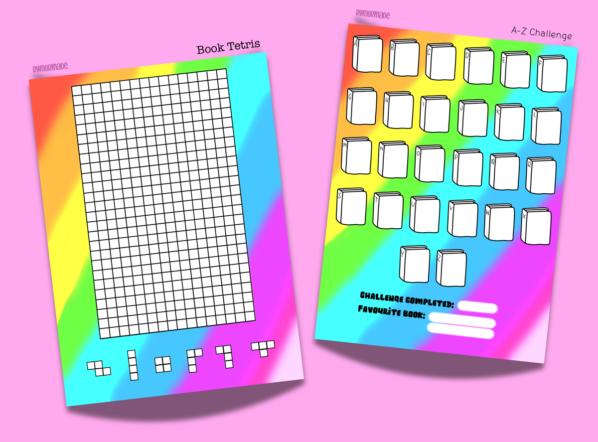 Printable Bullet Journal Sticker | Standard | Book Tetris & A - Z Reading Challenge