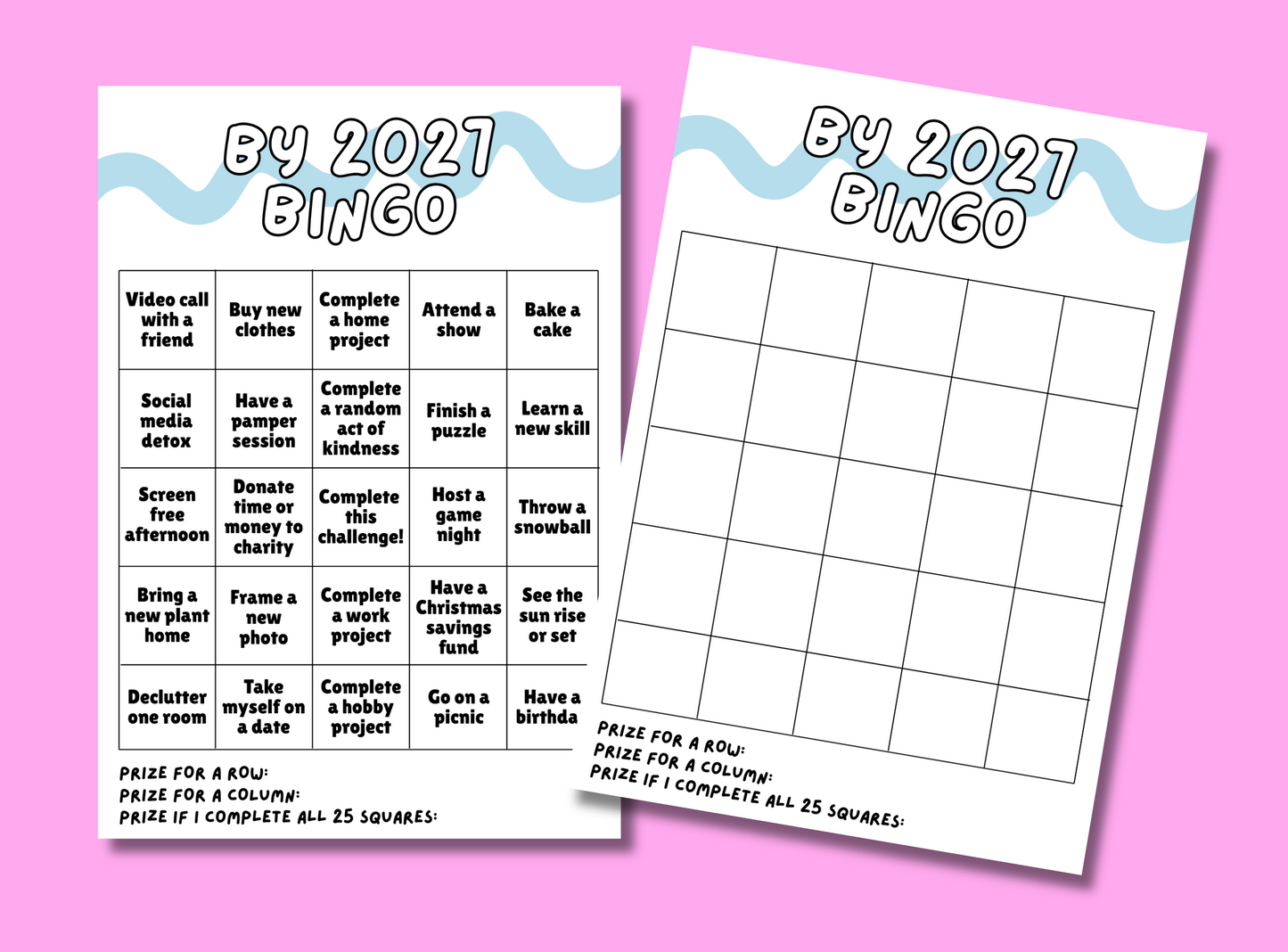 Bullet Journal Sticker | Various Colours | 'By 2027' Bingo
