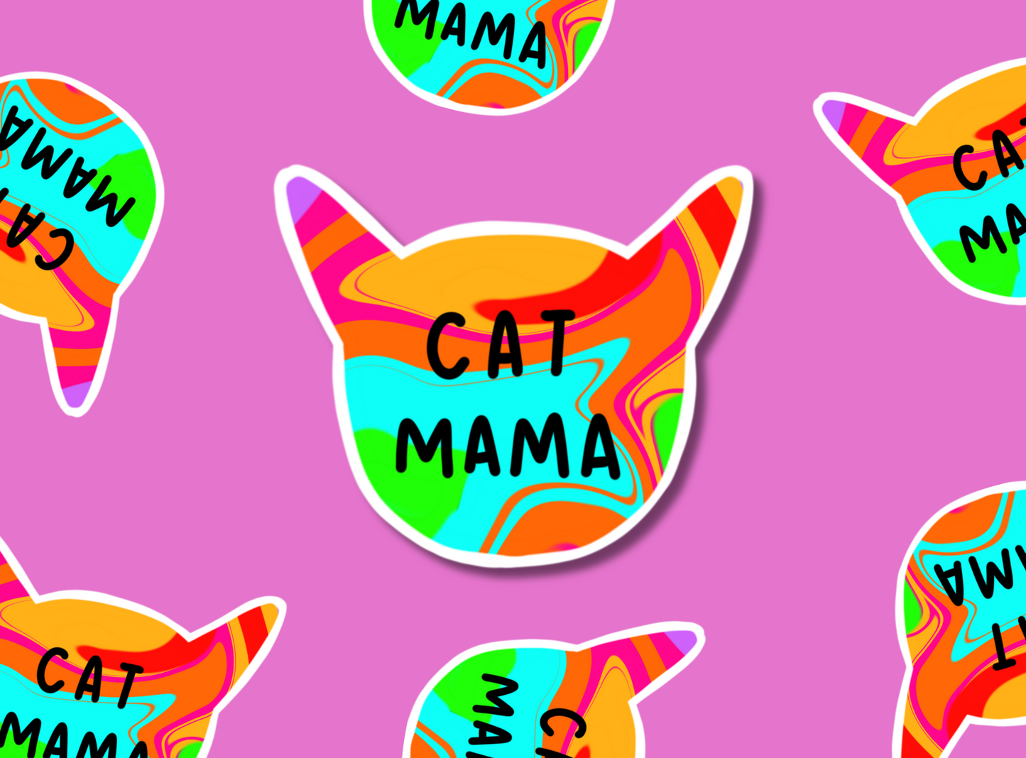 Die Cut Stickers | Cat Mama
