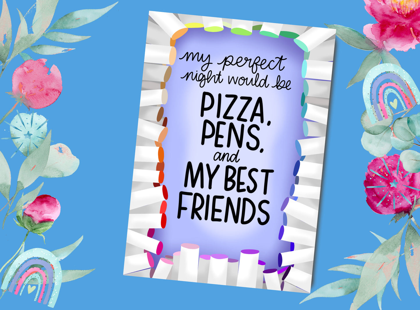 Colouring | A4 Laminated Page Protectors | Pizza, Pens and My Best Friends