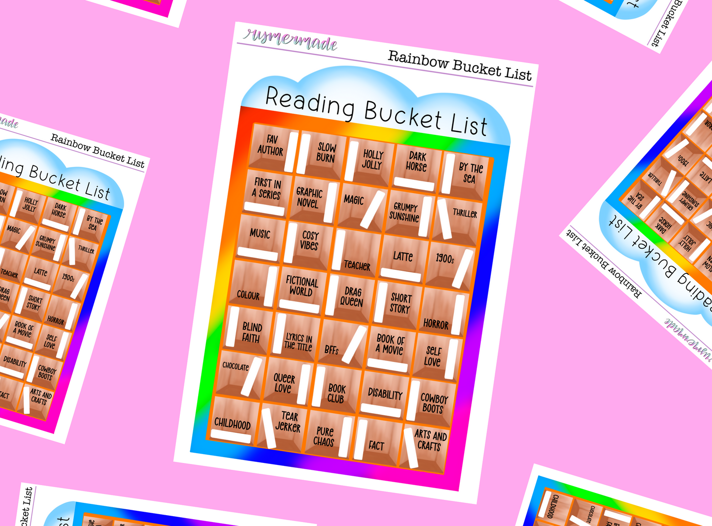 Bullet Journal Sticker | 2 Sizes Available | Rainbow Reading Bucket List