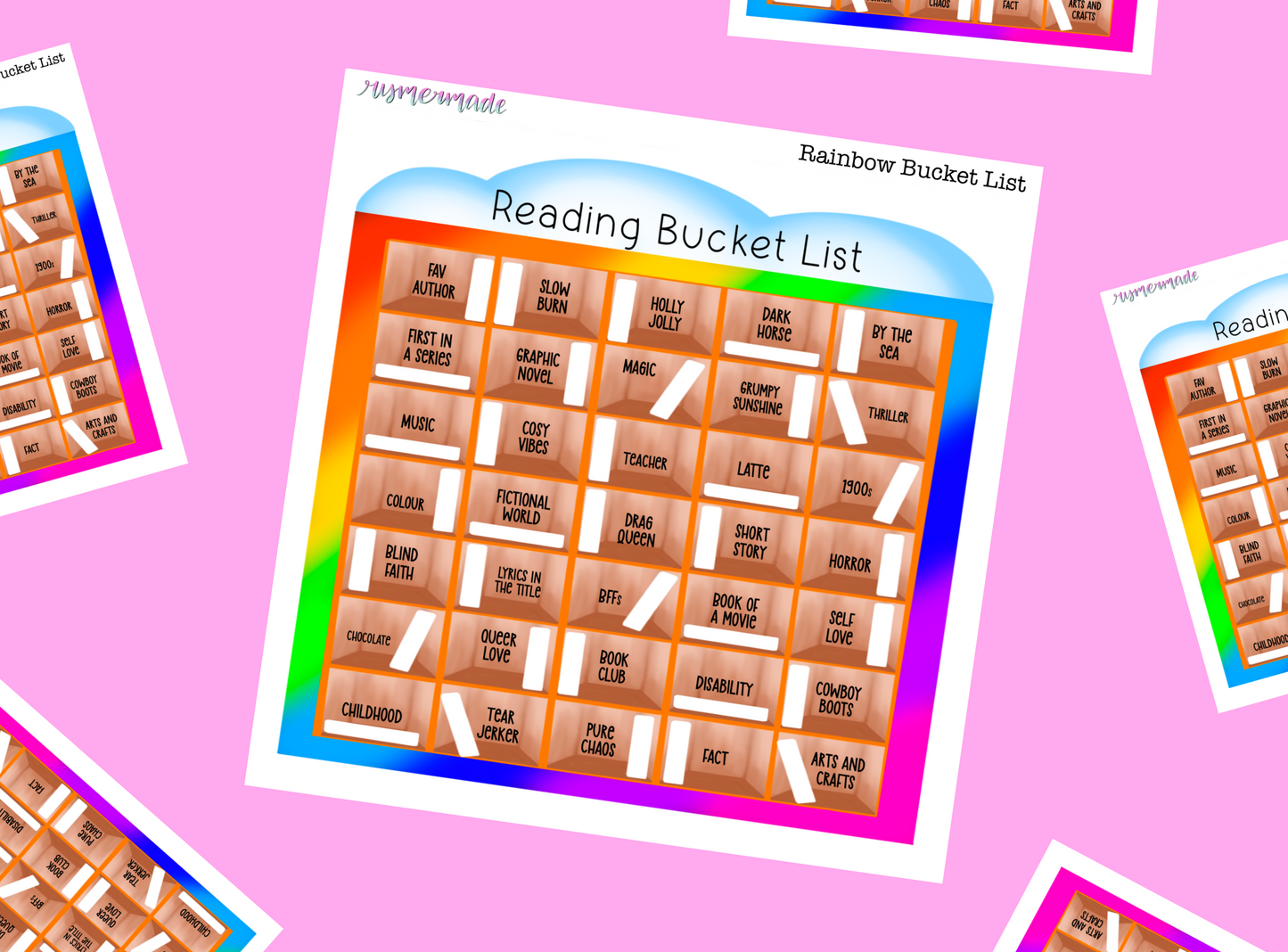 Bullet Journal Sticker | 2 Sizes Available | Rainbow Reading Bucket List