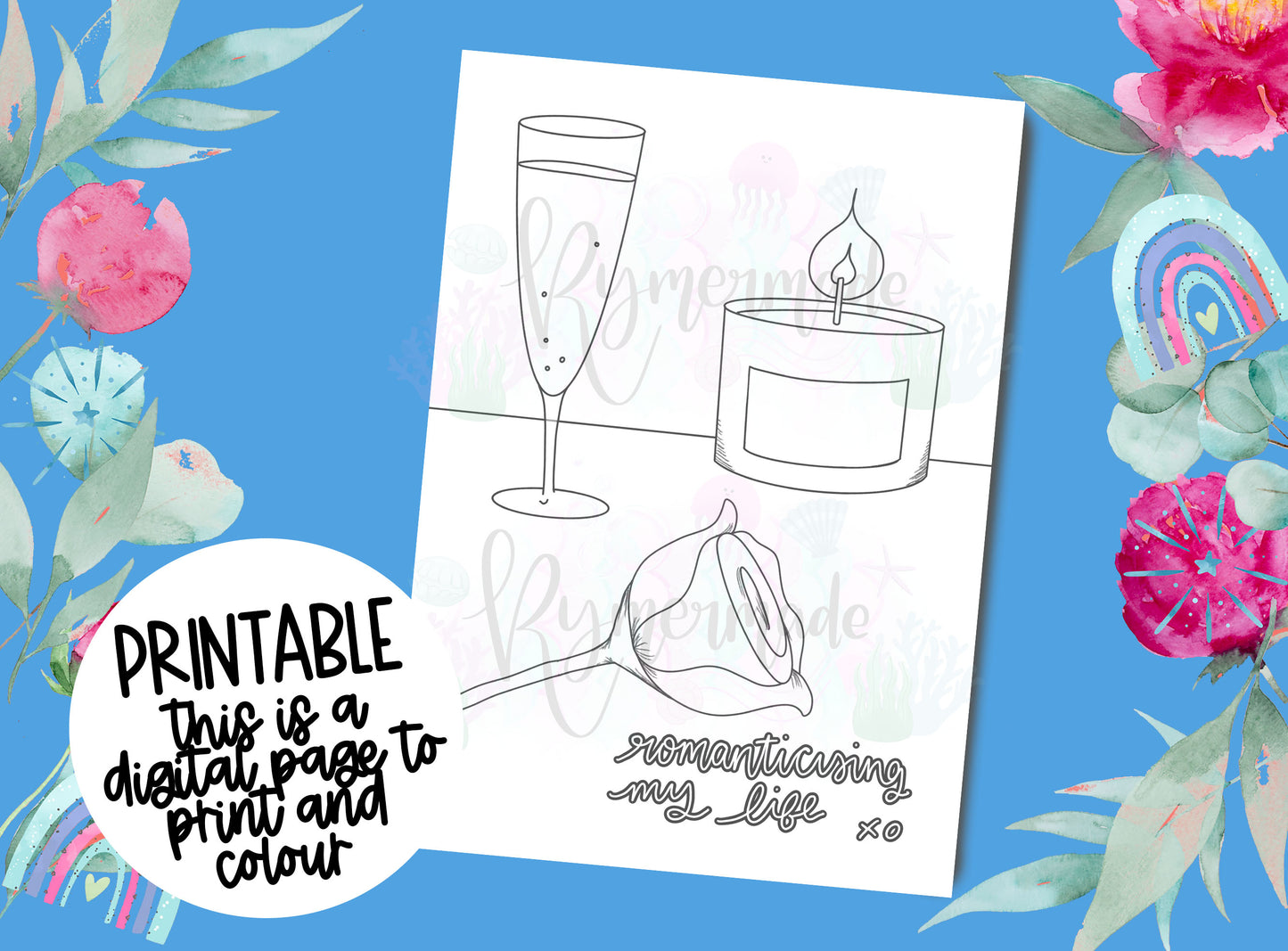 PRINTABLE: Colouring | Daily Dose of Joy | Romanticising my Life - Single page