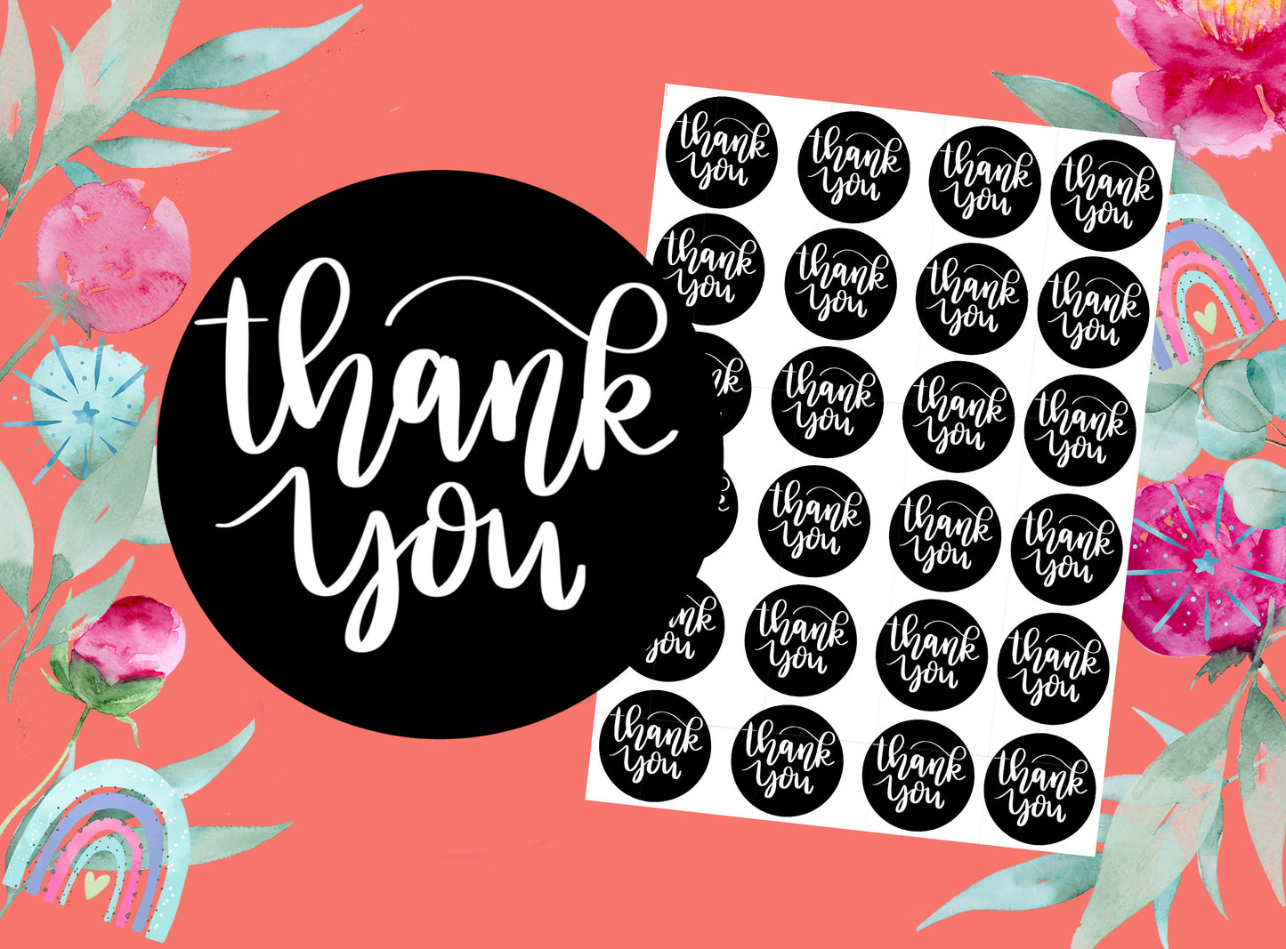 Marketing Stickers | Thank You | Packaging Labels | VARIOUS COLOURS