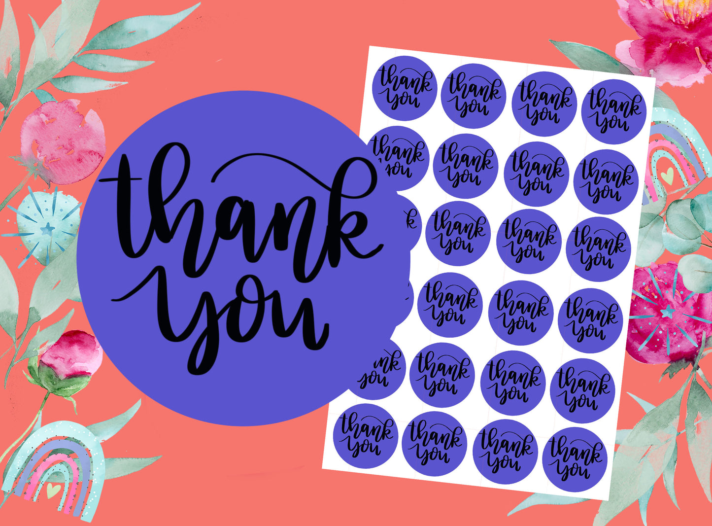 Marketing Stickers | Thank You | Packaging Labels | VARIOUS COLOURS