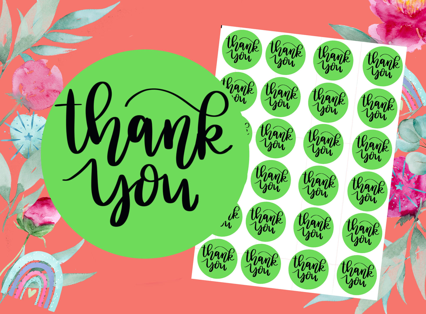 Marketing Stickers | Thank You | Packaging Labels | VARIOUS COLOURS