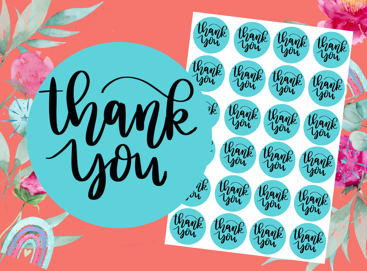 Marketing Stickers | Thank You | Packaging Labels | VARIOUS COLOURS