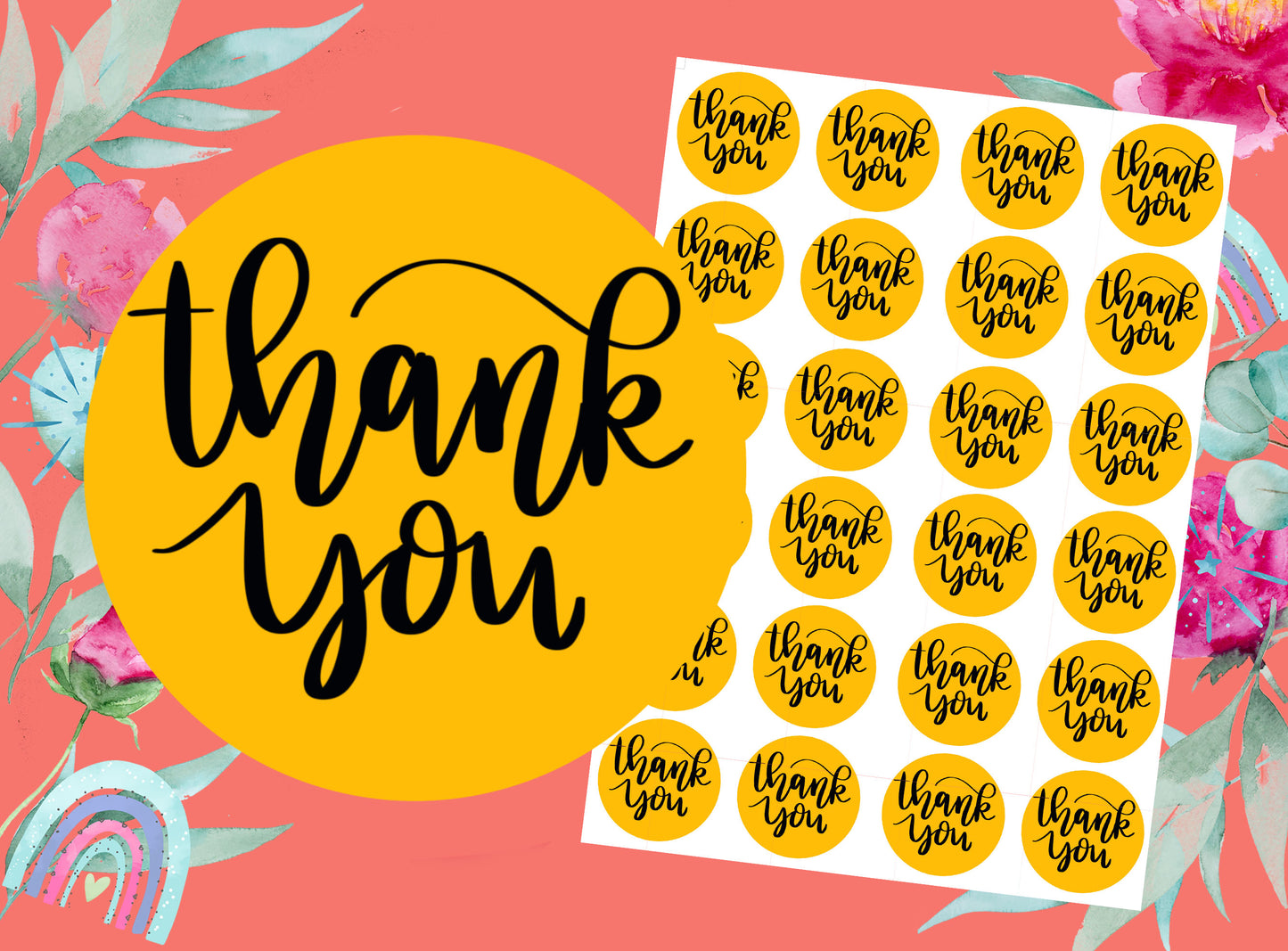 Marketing Stickers | Thank You | Packaging Labels | VARIOUS COLOURS