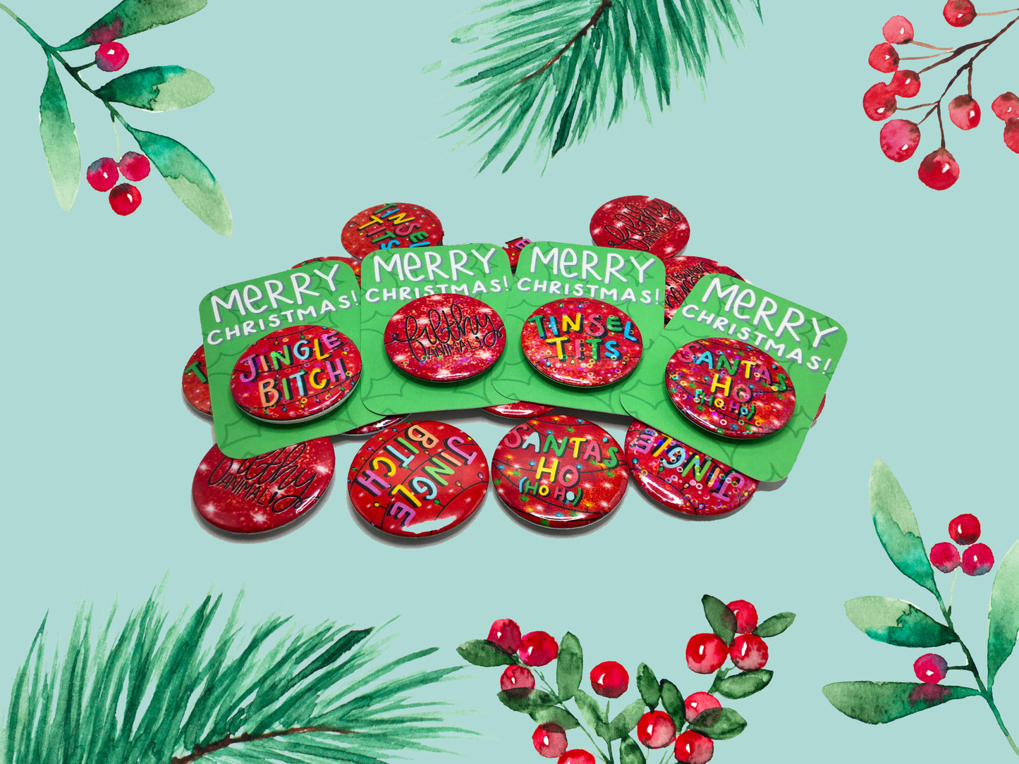 OOPS - SECONDS QUALITY - Christmas Badges | Cheeky Christmas