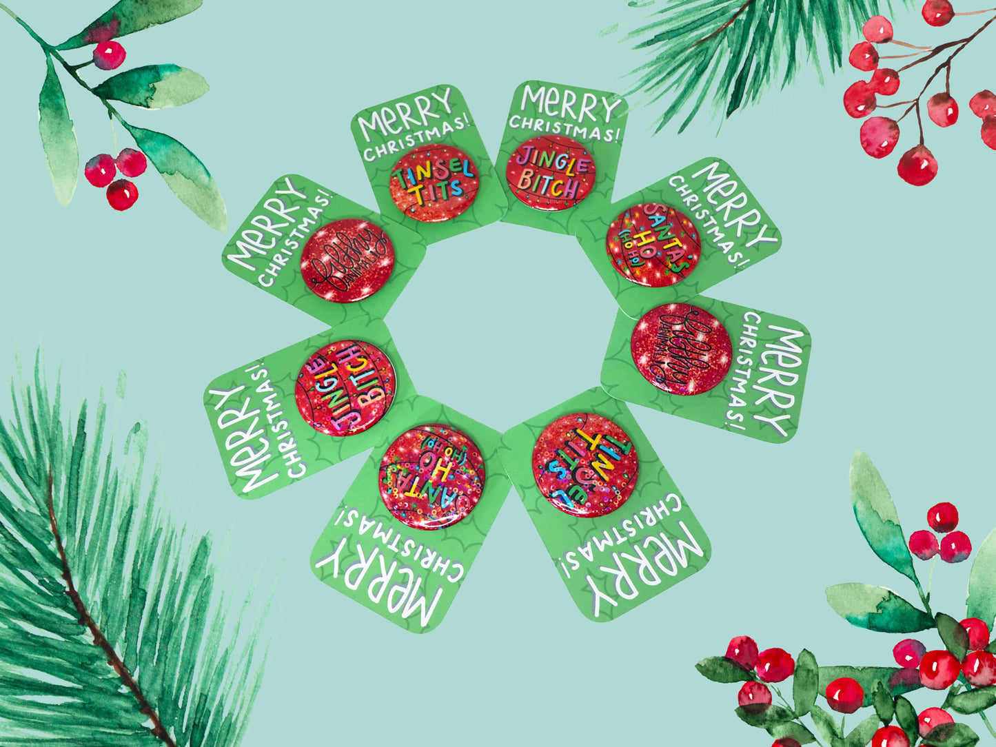 OOPS - SECONDS QUALITY - Christmas Badges | Cheeky Christmas