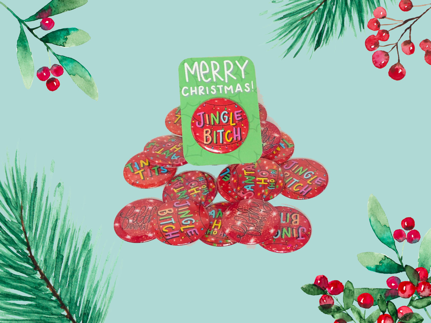 OOPS - SECONDS QUALITY - Christmas Badges | Cheeky Christmas