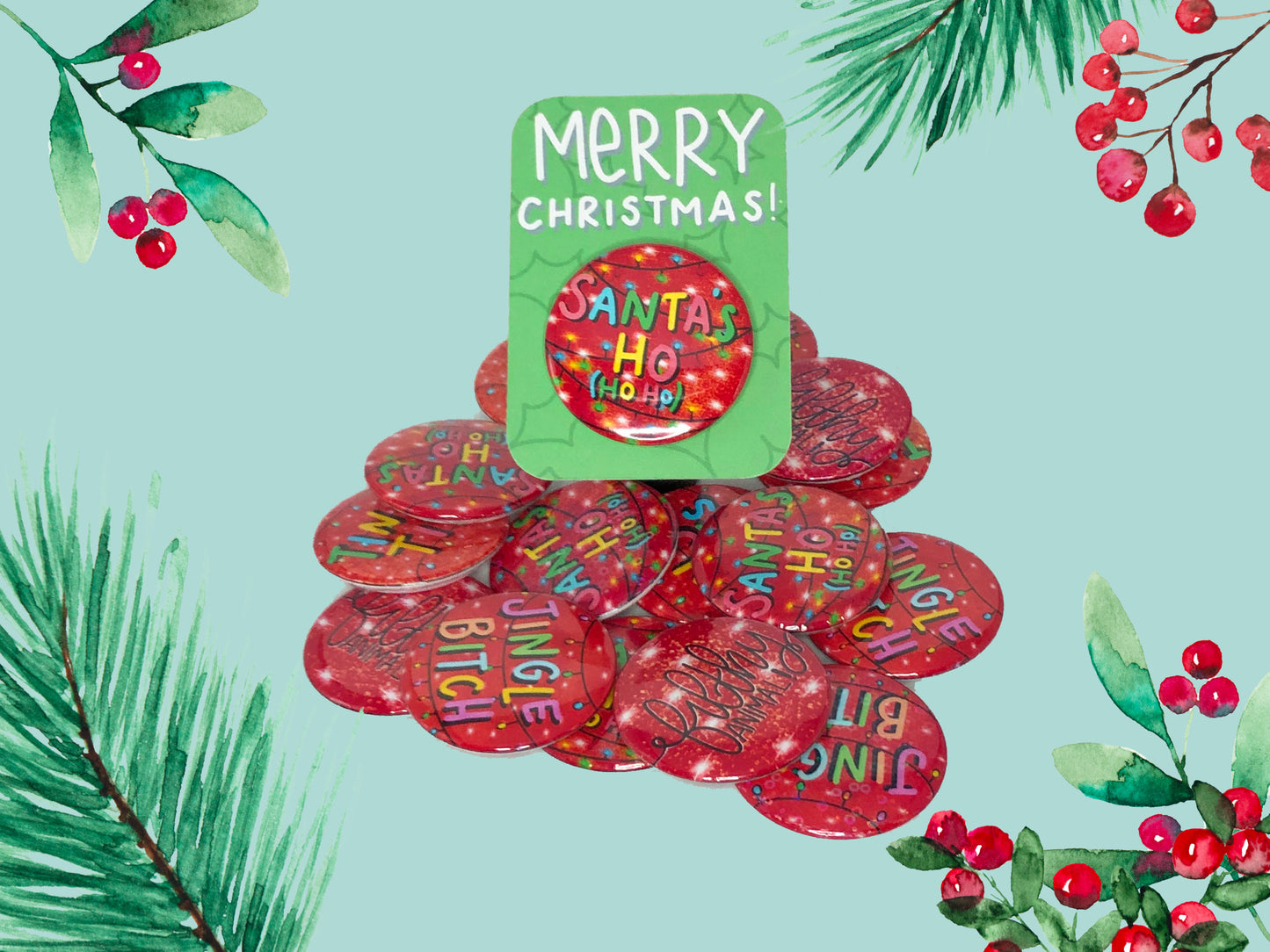 OOPS - SECONDS QUALITY - Christmas Badges | Cheeky Christmas