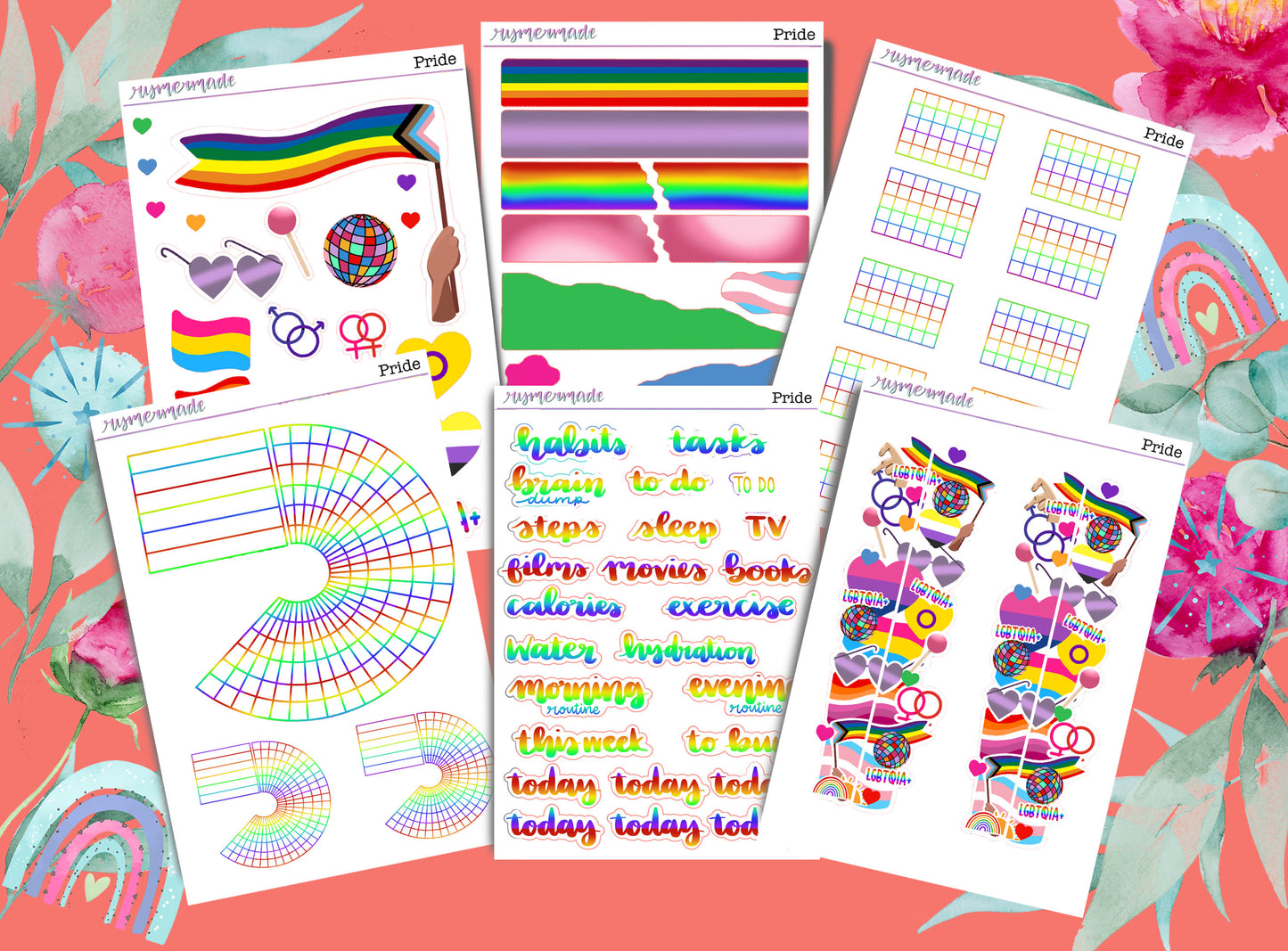 Bullet Journal Sticker Kit | Exclusive Art | Pride