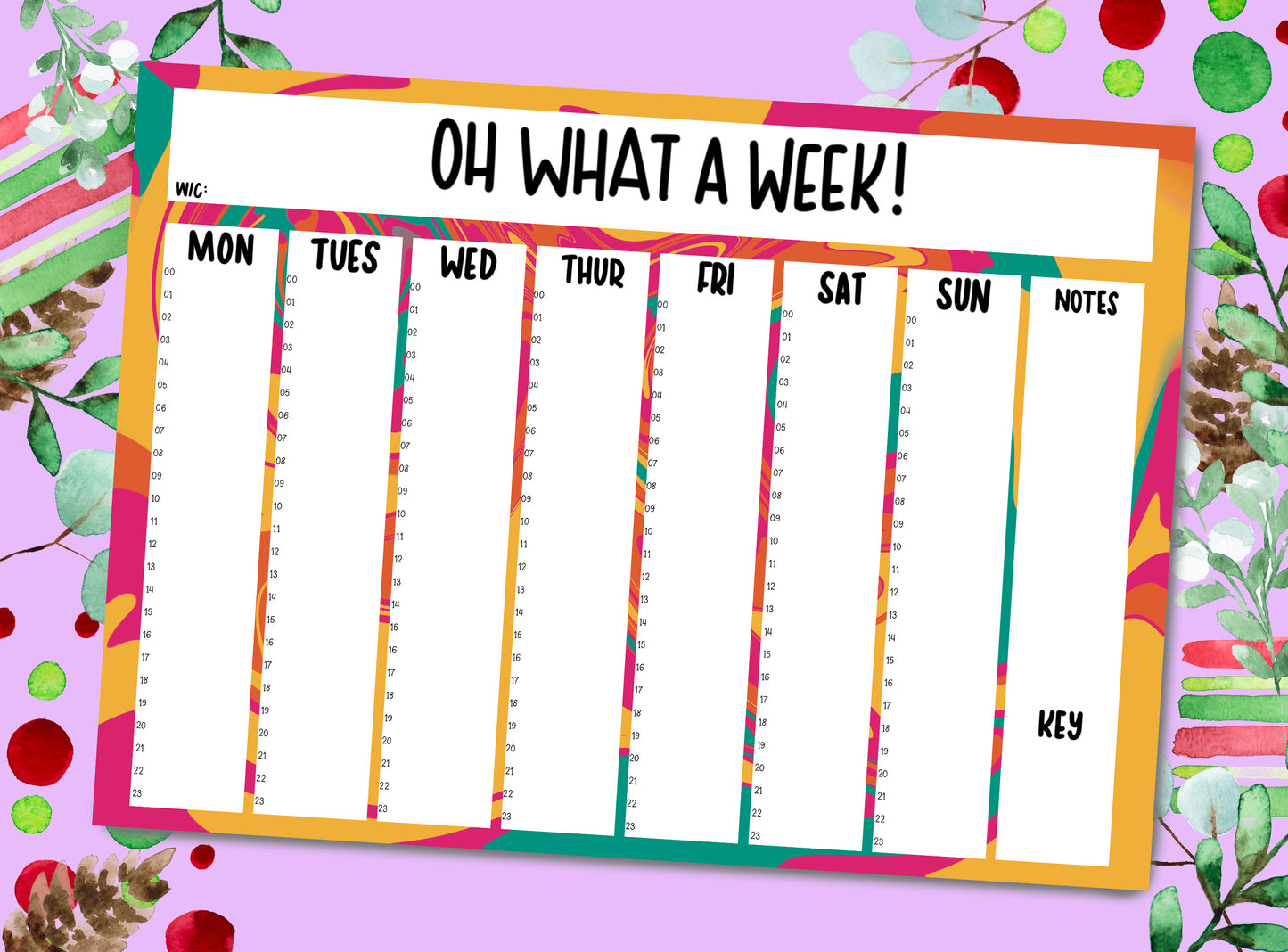 Planner Notepad | Timed Weekly | Oh What a Week!