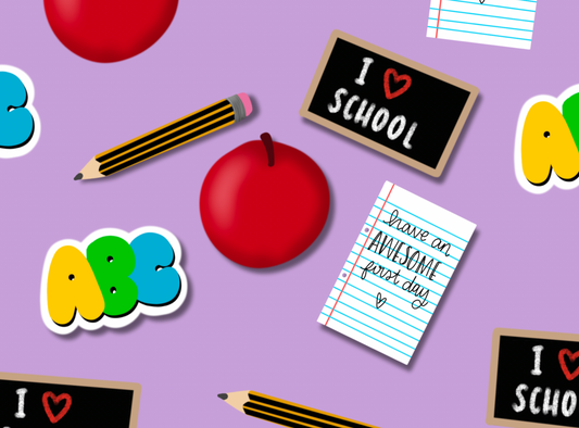 Die Cut Stickers | Back to School: Set of 5 | Ephemera Pack