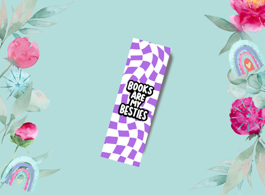 Bookmarks | Books Are My Besties | Checkerboard