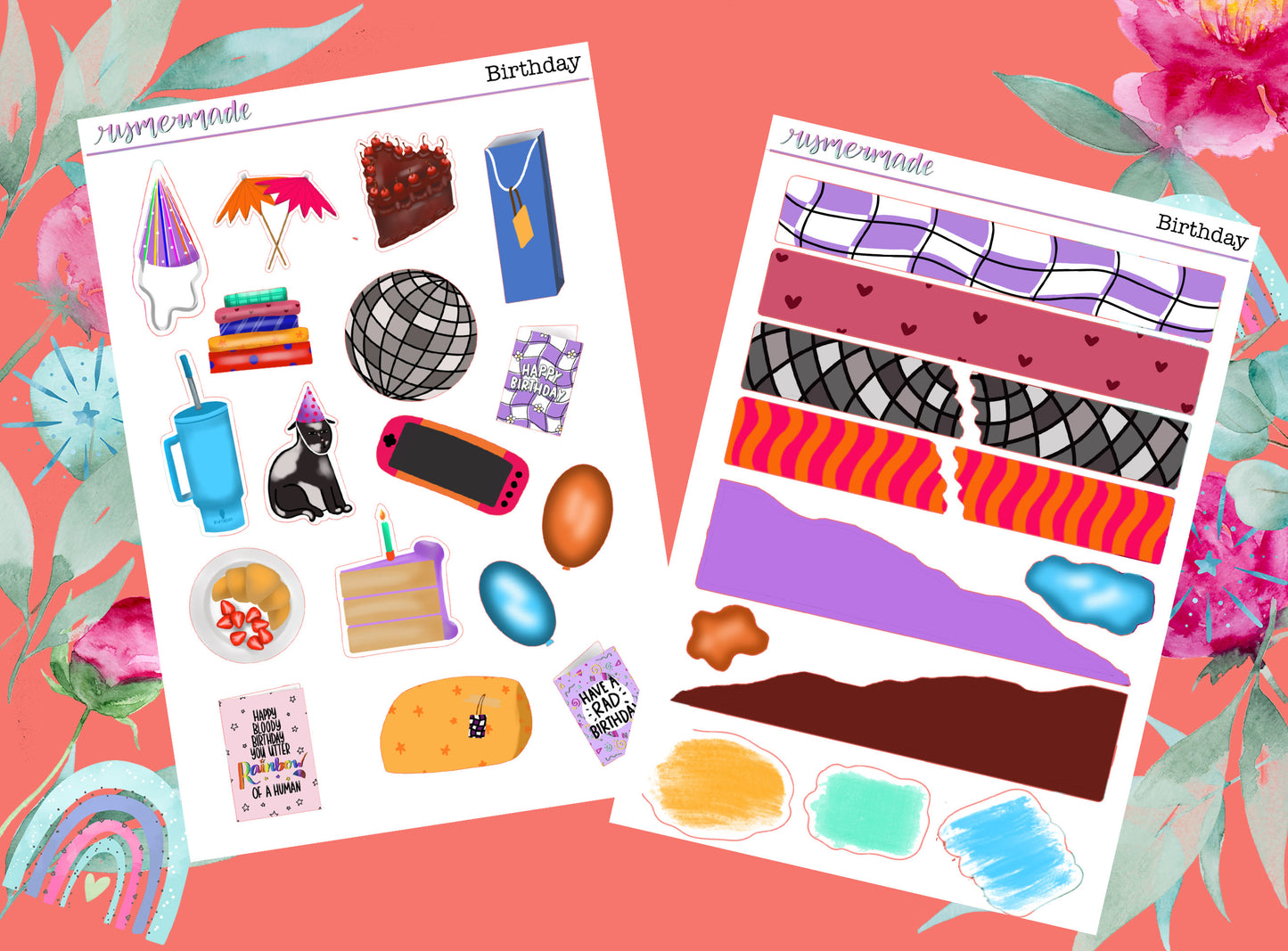 Bullet Journal Sticker Kit | Exclusive Art | Birthday