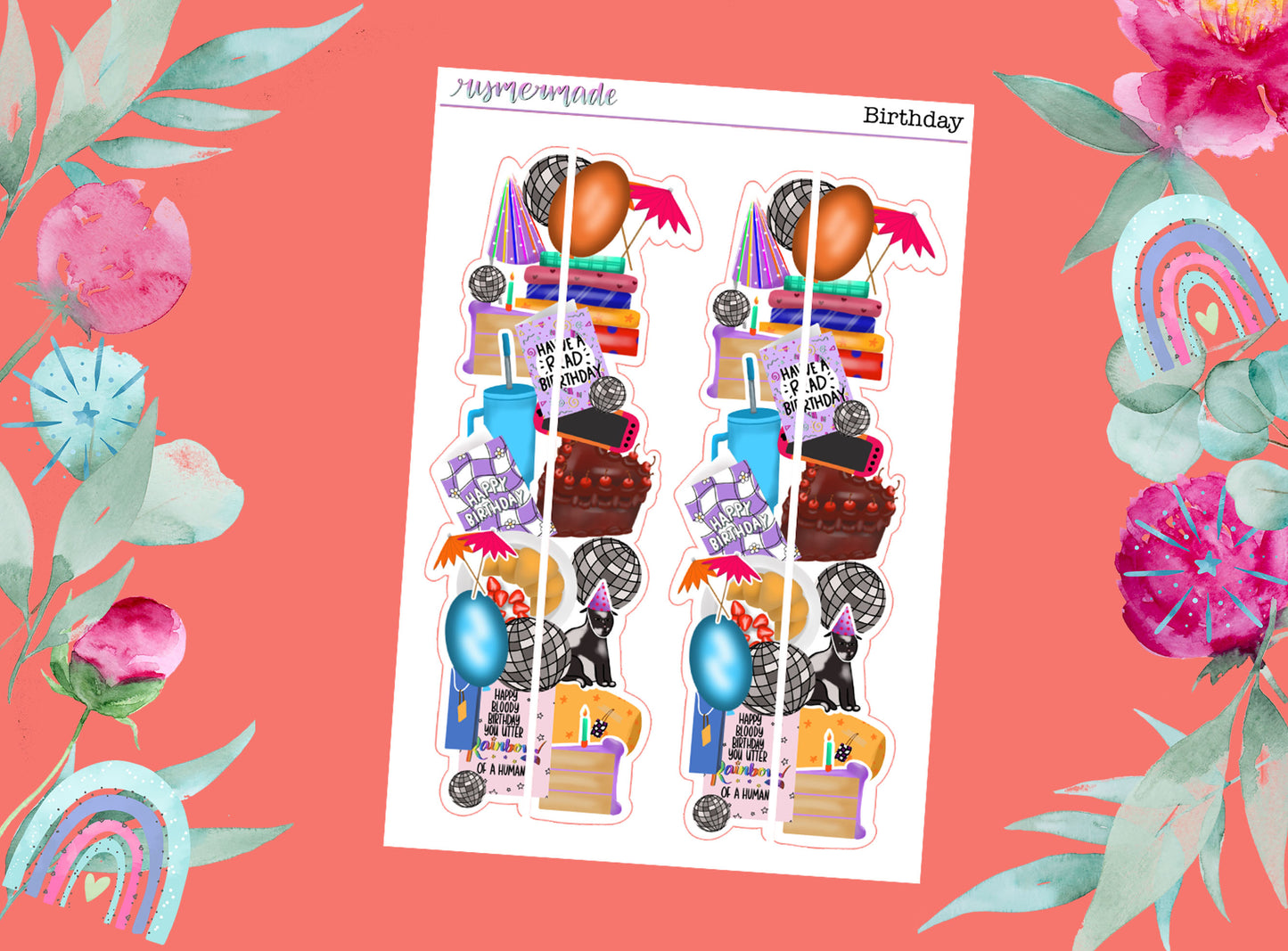 Bullet Journal Sticker Kit | Exclusive Art | Birthday