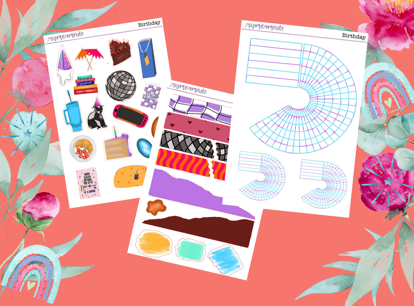 Bullet Journal Sticker Kit | Exclusive Art | Birthday