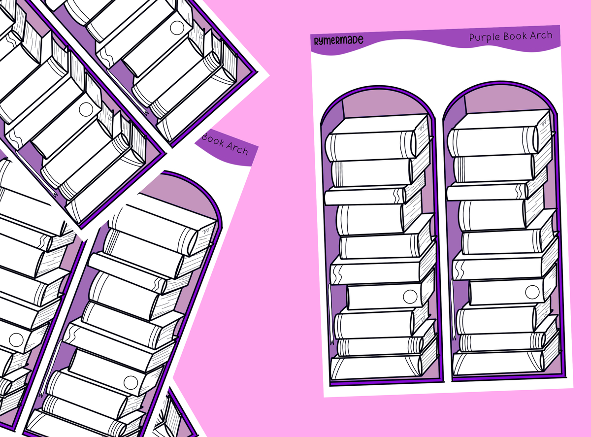 Bullet Journal Sticker | Exclusive Art | Book Arch - 10 COLOURWAYS AVAILABLE