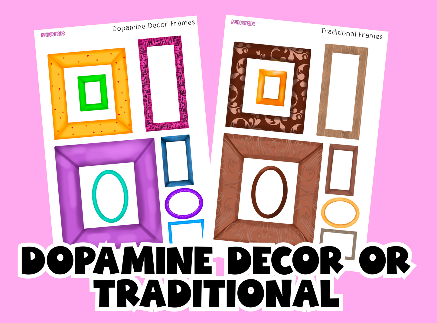 Bullet Journal Sticker | 2 Options Available | Frame Stickers