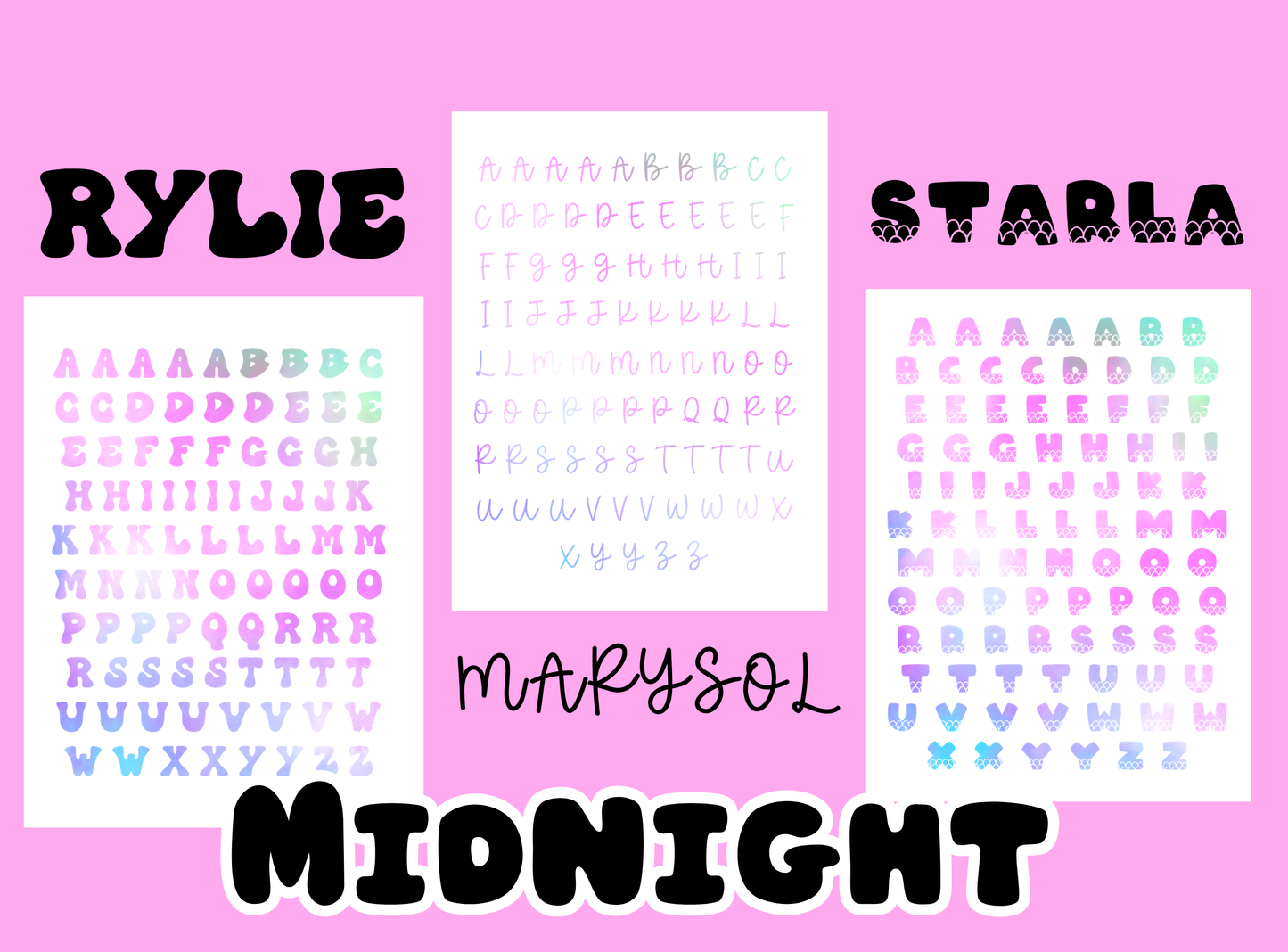 Junk Journal Stickers | Block Letters (Choice of 3 Fonts)