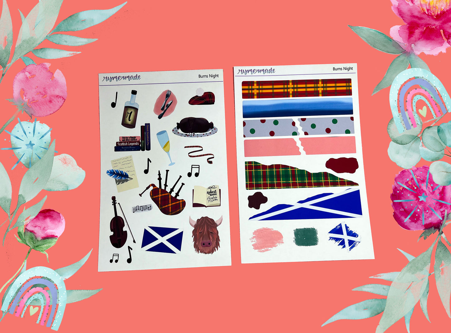 Bullet Journal Sticker Kit | Exclusive Art | Burns Night | 2023 FORMAT