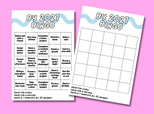 Bullet Journal Sticker | Various Colours | 'By 2027' Bingo
