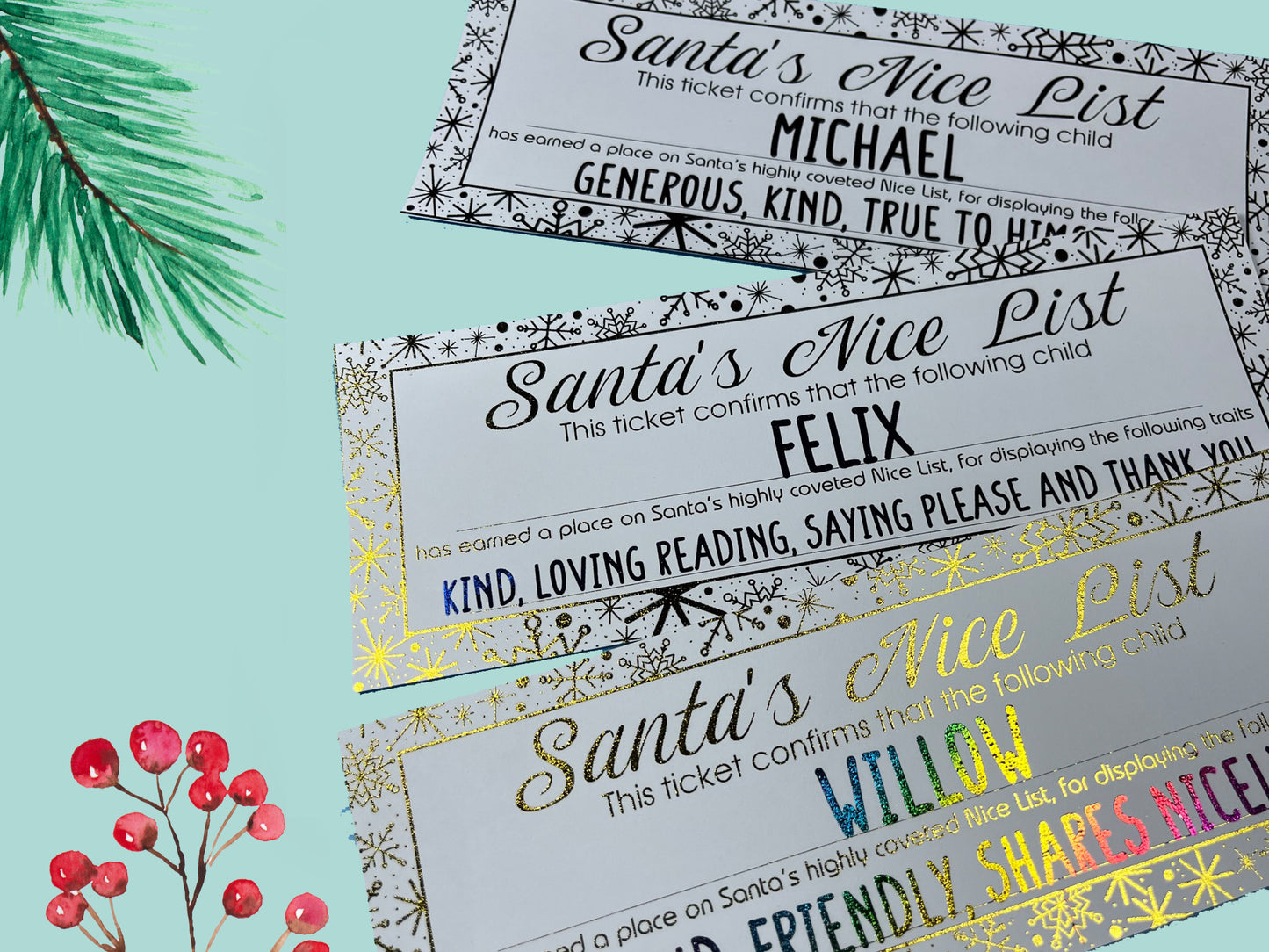 Christmas | Foil Nice List Certificate