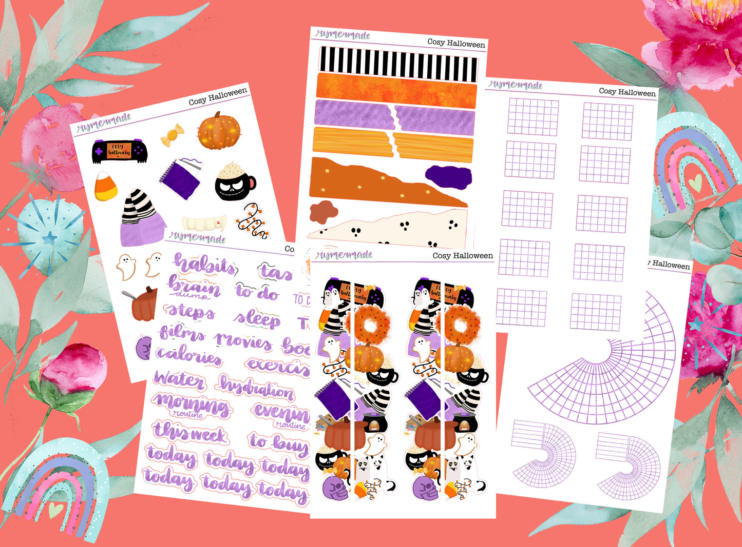 Bullet Journal Sticker Kit | Exclusive Art | Cosy Halloween