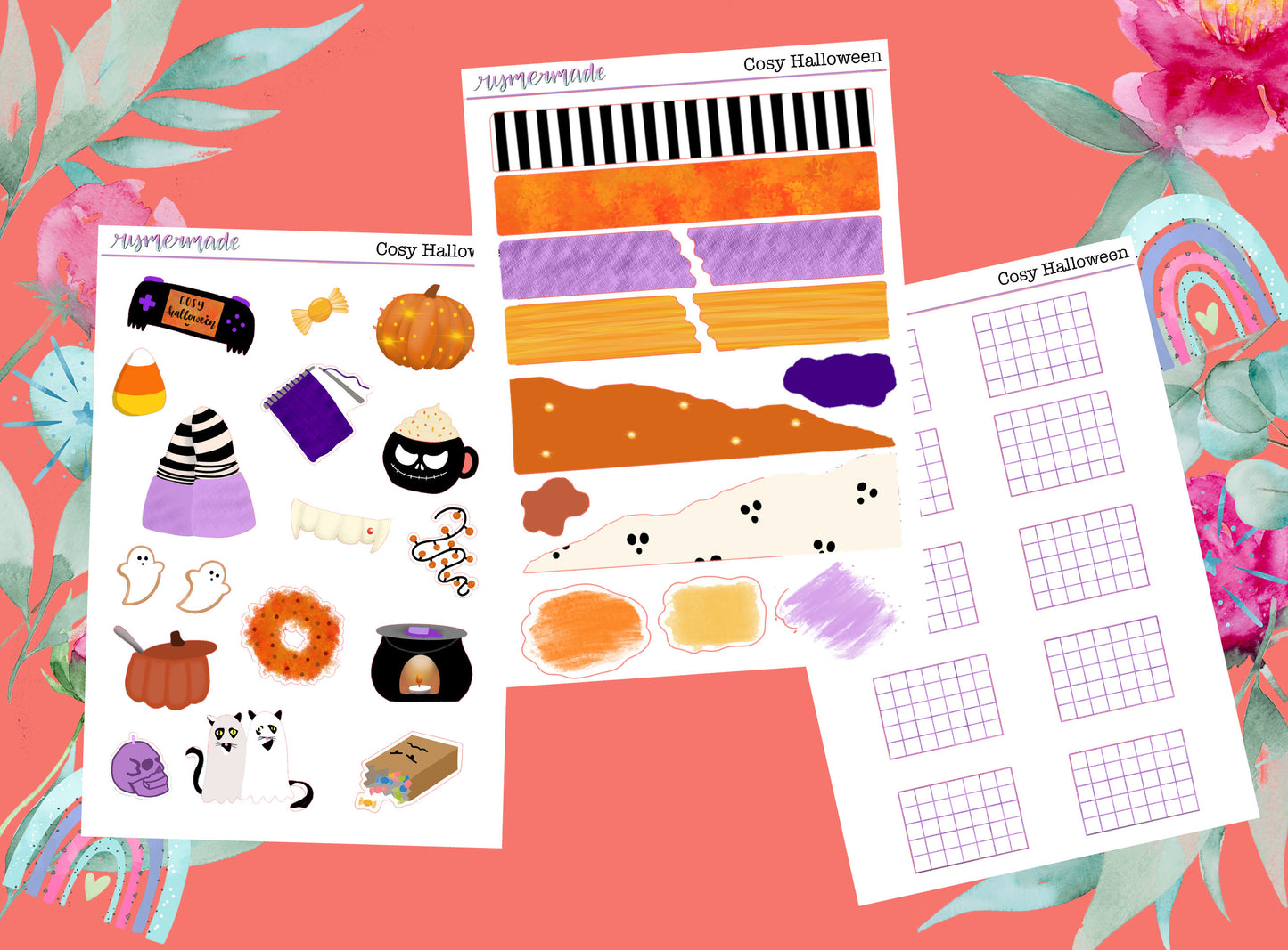 Bullet Journal Sticker Kit | Exclusive Art | Cosy Halloween