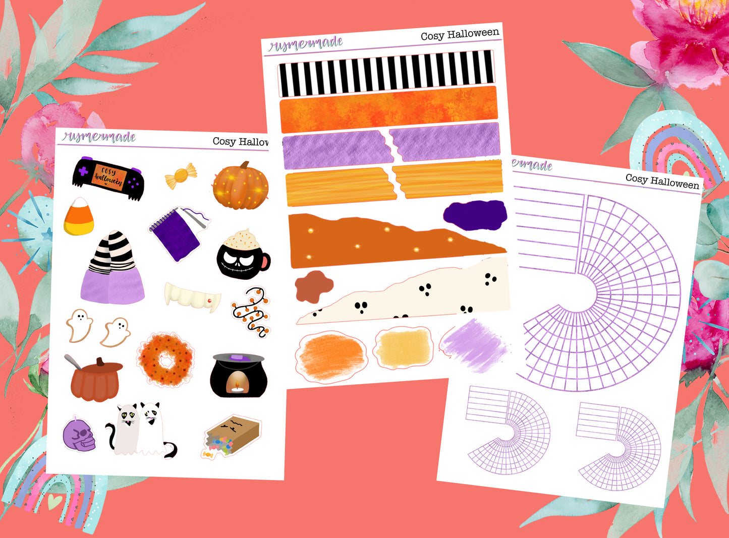 Bullet Journal Sticker Kit | Exclusive Art | Cosy Halloween