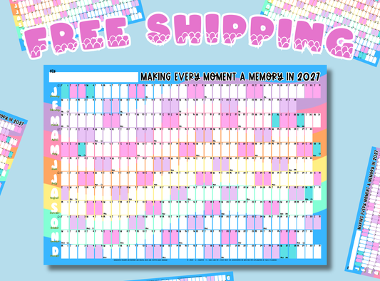 Home and Gifts | Stationery | A1 2027 Calendar: Dopamine Decor