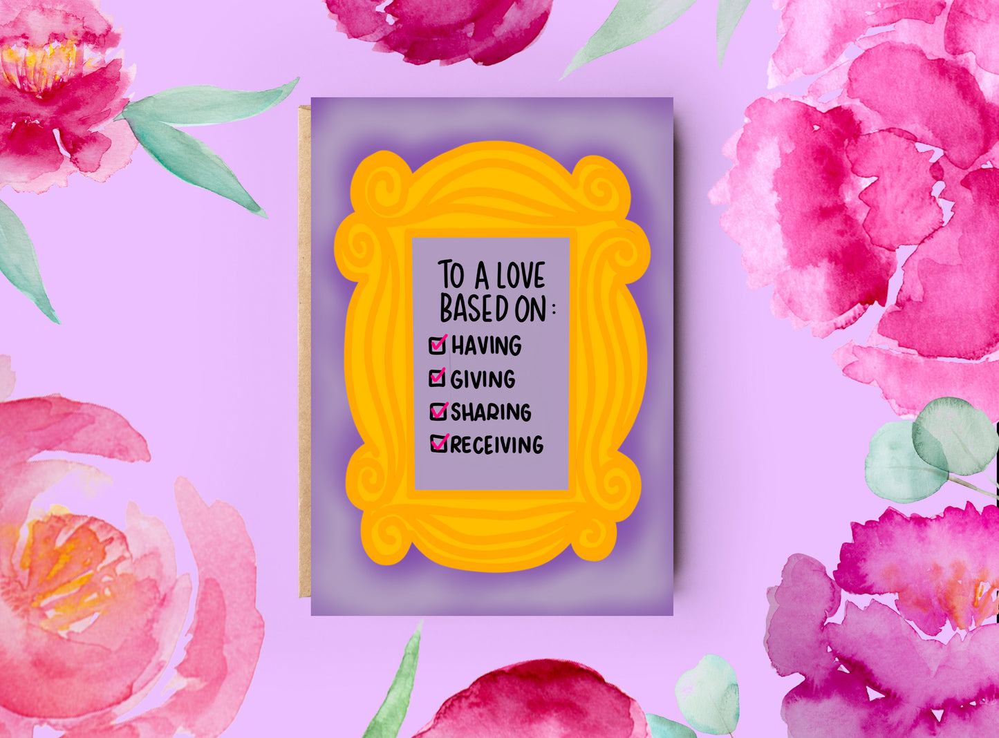 Anniversary or Valentine's Day Card | Friends - Having and Giving