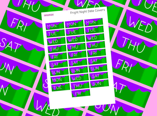 Bullet Journal Sticker | Date Cover | Fright Night