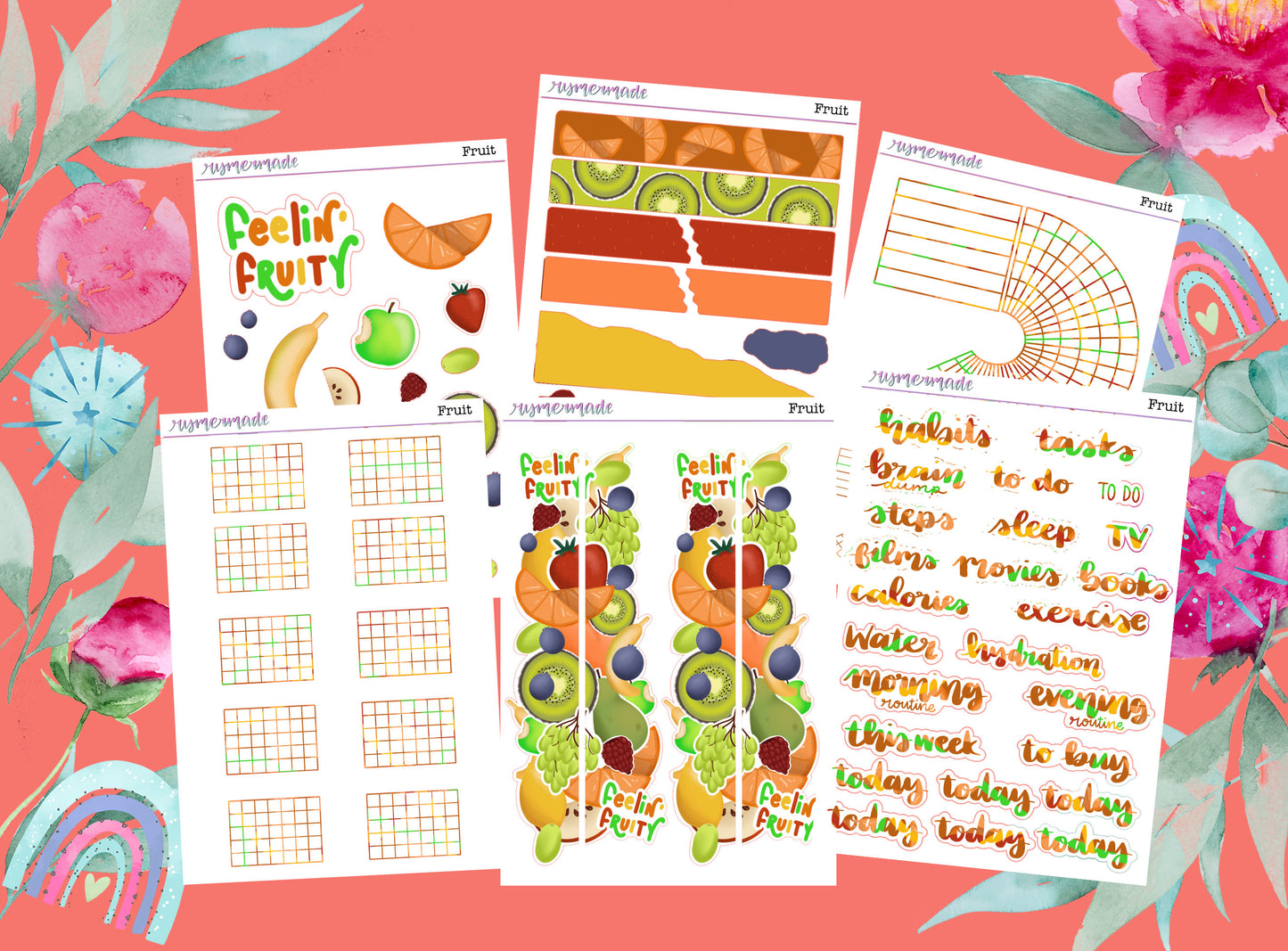 Bullet Journal Sticker Kit | Exclusive Art | Fruit