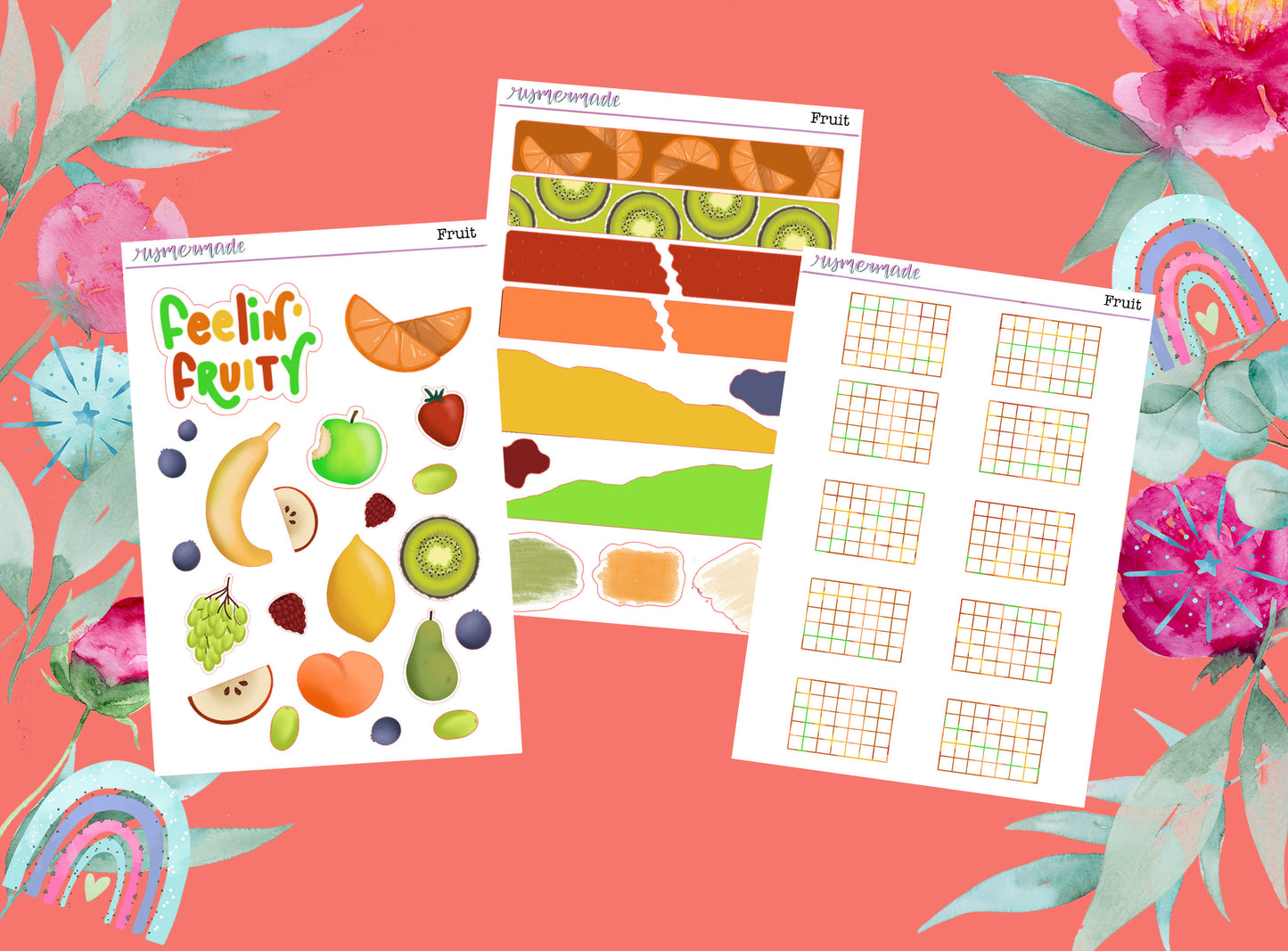 Bullet Journal Sticker Kit | Exclusive Art | Fruit