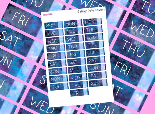 Bullet Journal Sticker | Date Cover | Galaxy
