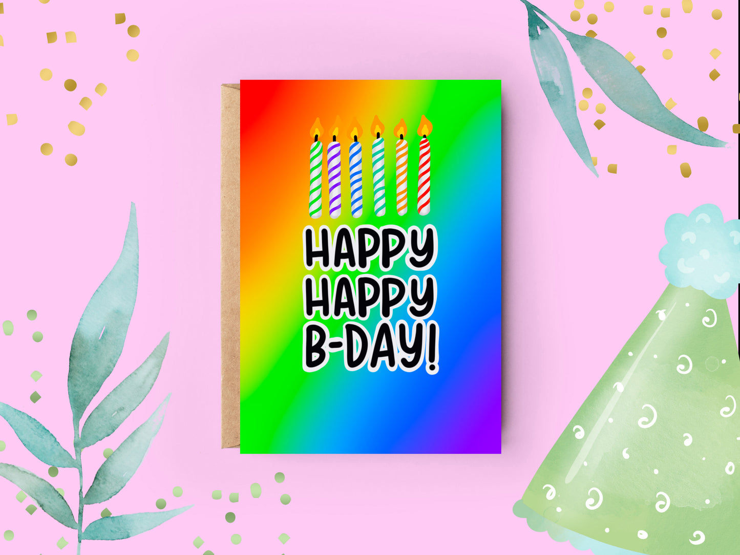 Birthday Card | Happy Happy Rainbow