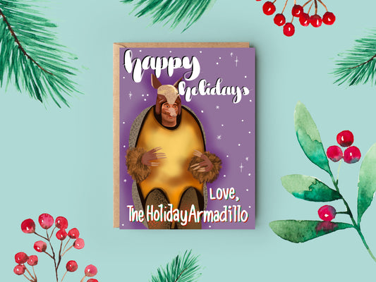 Friends Christmas Card | Holiday Armadillo