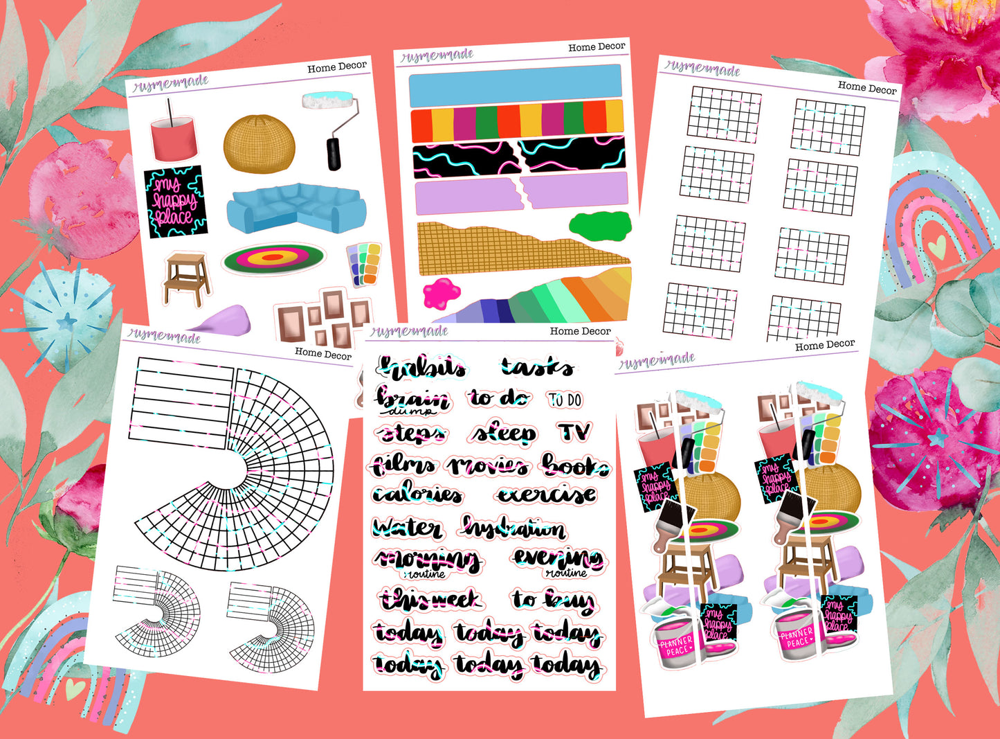 Bullet Journal Sticker Kit | Exclusive Art | Home Decor