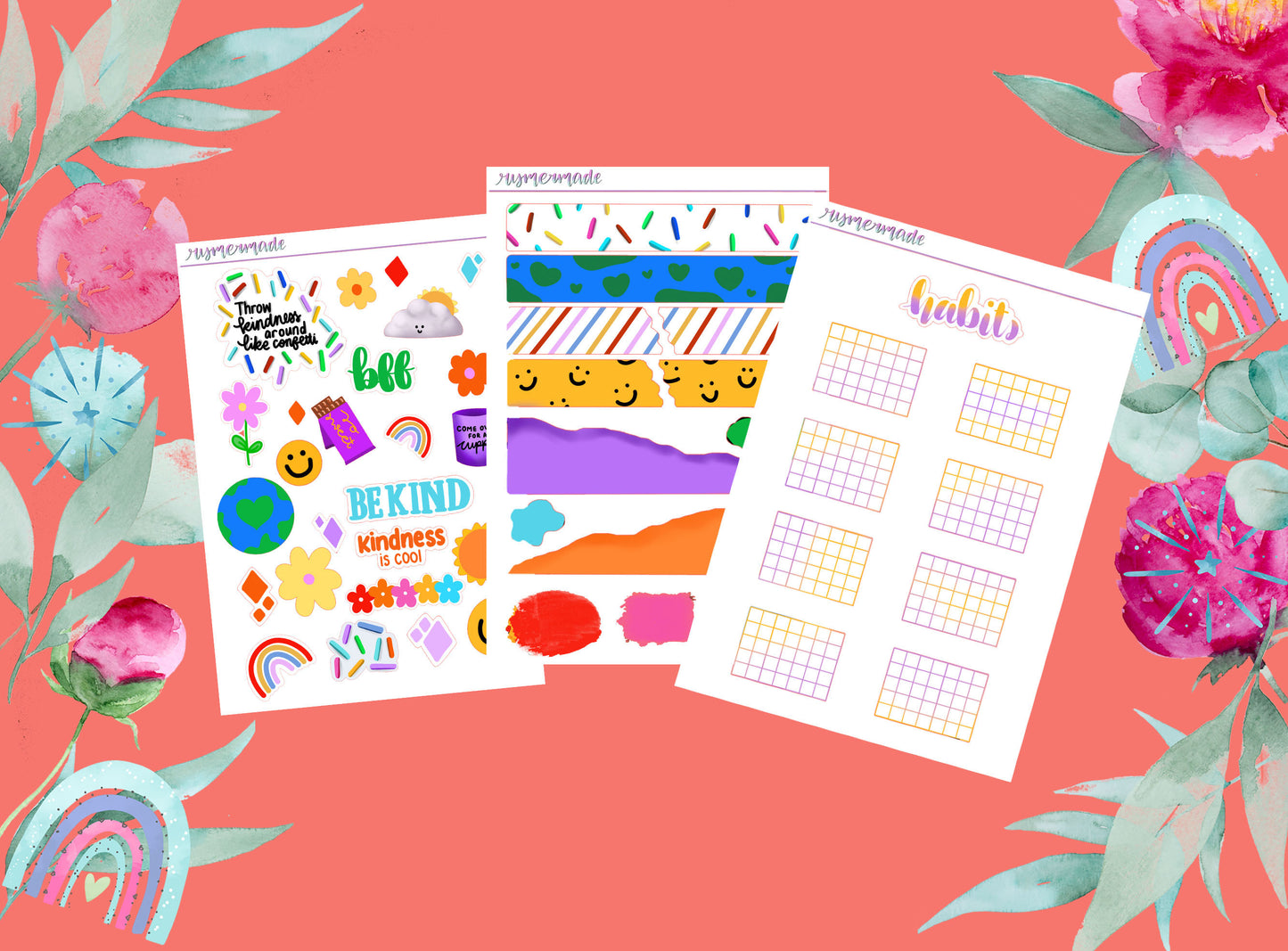 Bullet Journal Sticker Kit | Exclusive Art | Kindness | 2023 FORMAT