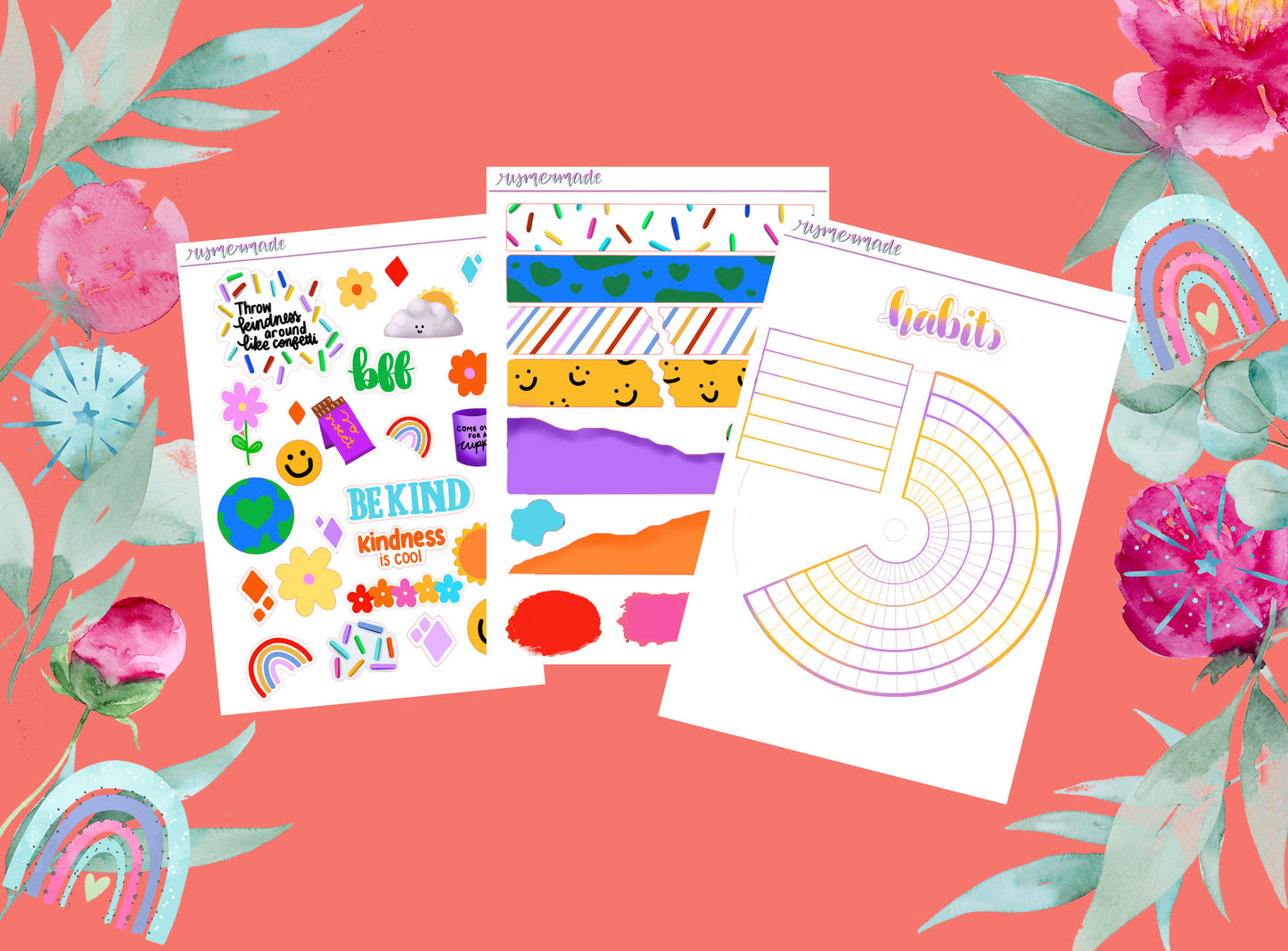 Bullet Journal Sticker Kit | Exclusive Art | Kindness | 2023 FORMAT