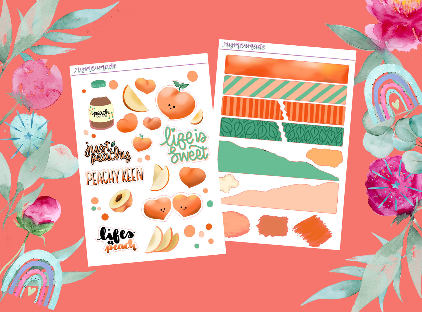 Bullet Journal Sticker Kit | Exclusive Art | Life's a Peach | 2023 FORMAT