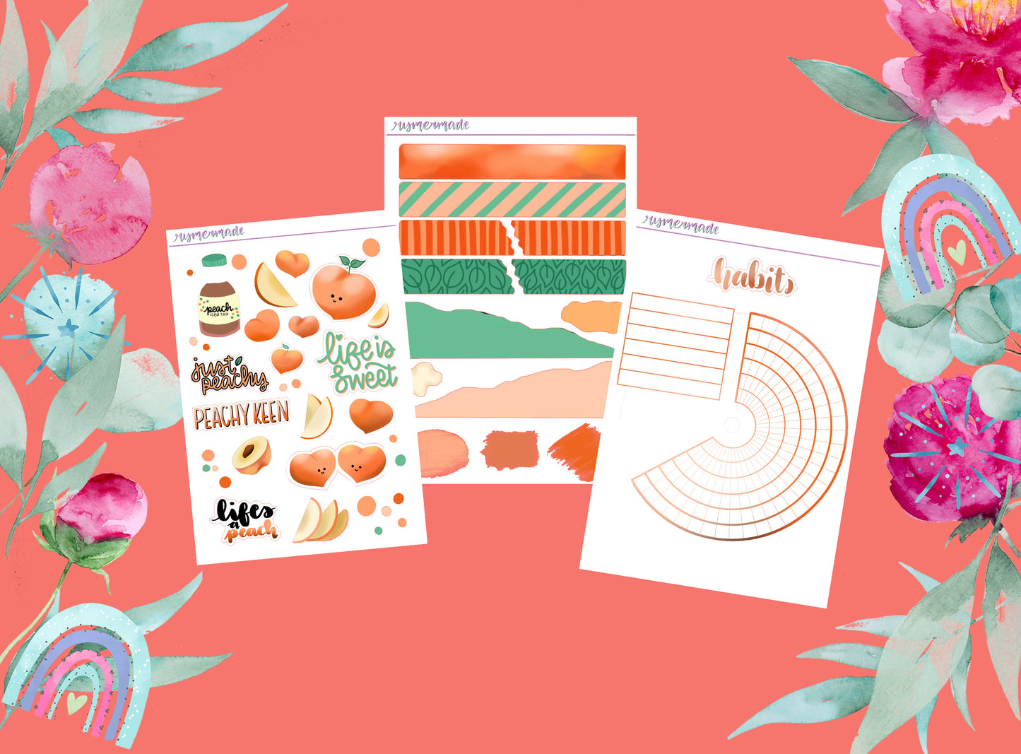 Bullet Journal Sticker Kit | Exclusive Art | Life's a Peach | 2023 FORMAT