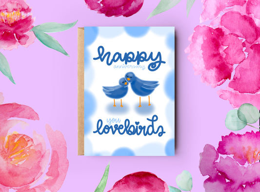 Anniversary Card | Lovebirds