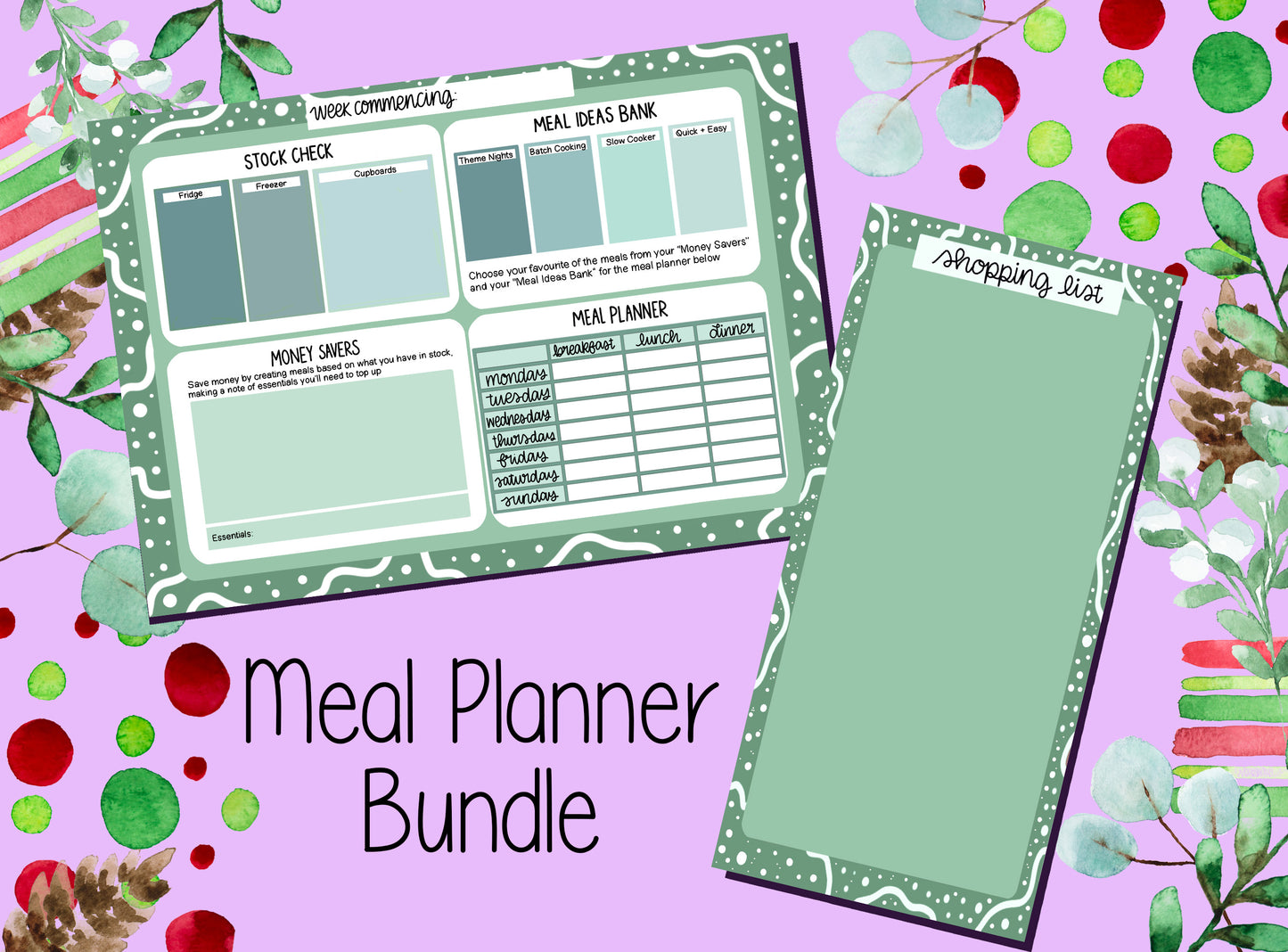 Productivity Notepad | A4 Meal Planner - Earth Tones