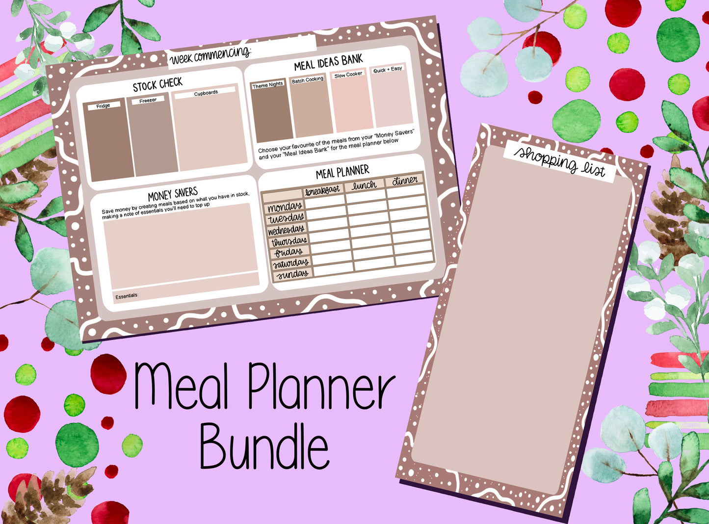 Productivity Notepad | A4 Meal Planner - Neutral